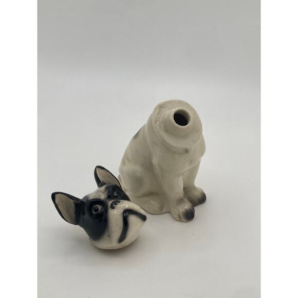 Vintage Majinware Japan Boston Terrier Dog Decanter Ceramic Bottle - Picture 4 of 5